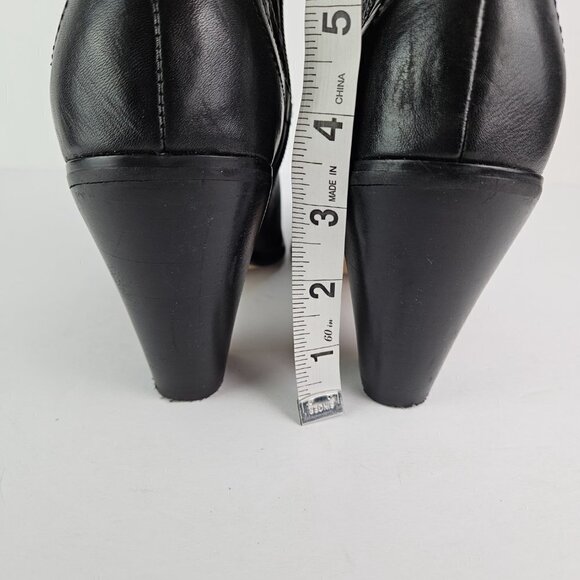 Corso Como Harvest Black Woven Look Leather Heel Ankle Boot 8 - Picture 7 of 11